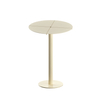 Round Linear Steel Dining Table Café Table with Metal Base