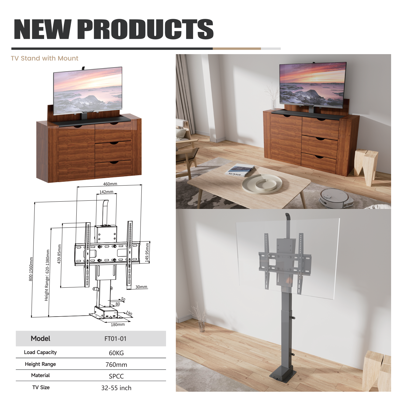 TV stand with mount-7