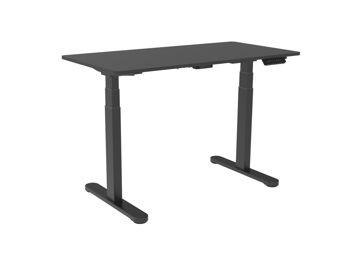 Wide Metal Frame Sit-Stand Desk for Home Workstation