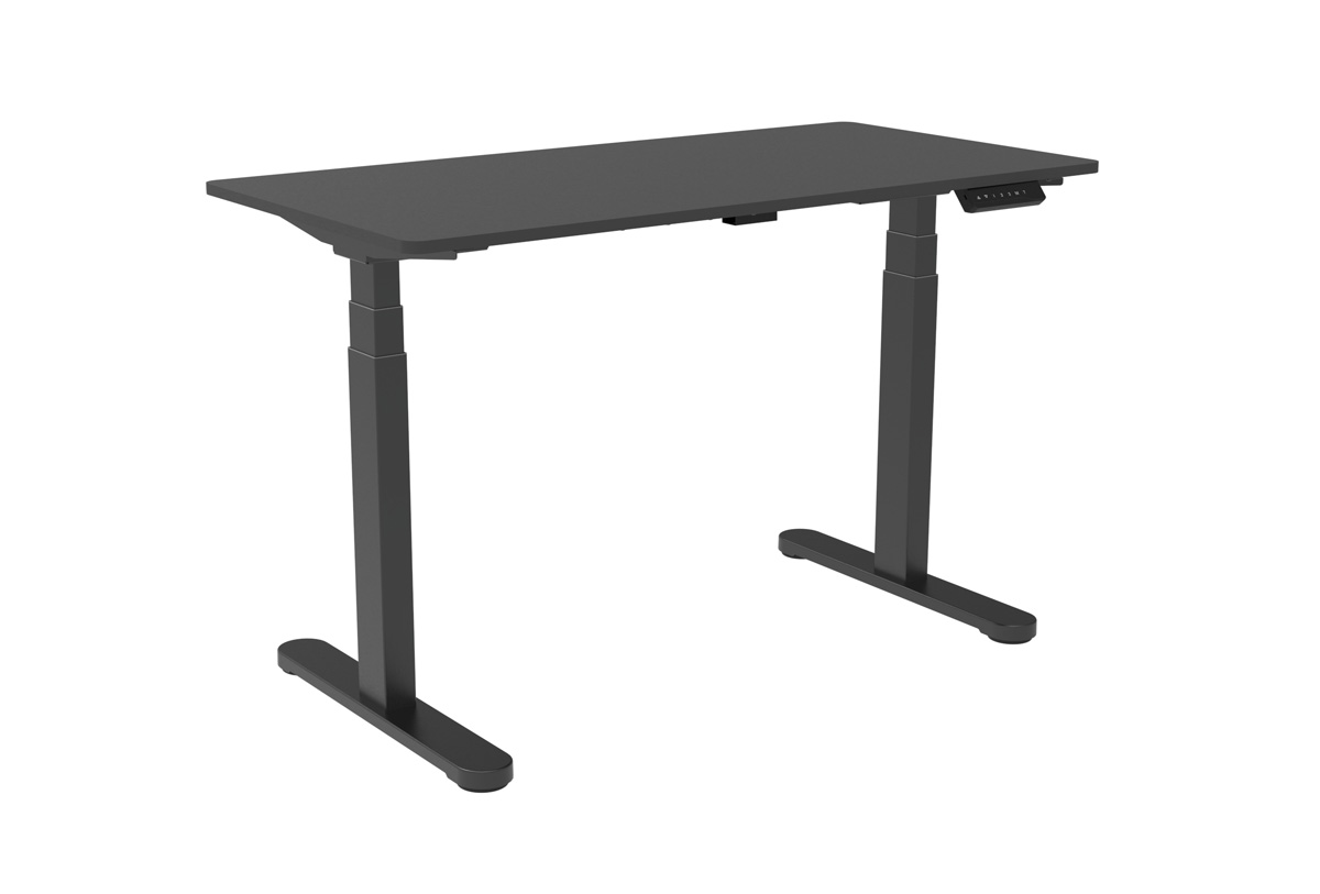 Compact Metal Frame Sit-Stand Desk for Computer Table