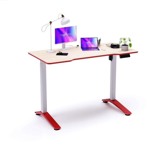 Premium Wood Finished Motorized Electric Standing Desk with Digital Display Control Panel