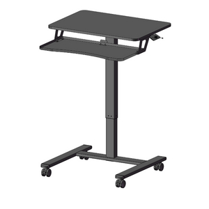 Gas Spring Adjustable Standing Desk with Wheels & Storage Shelf - Ergonomic Mobile Workstation