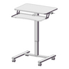 Gas Spring Adjustable Standing Desk with Wheels & Storage Shelf - Ergonomic Mobile Workstation