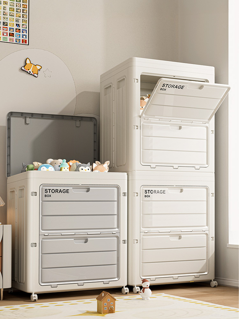 Plastic Storage Boxes, High Capacity Storage Organiser for Living Room, Wardrobe, Office